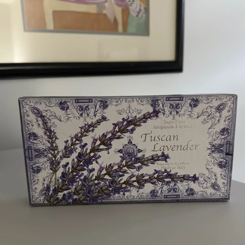 Florentine Tuscan Lavender Soaps NIB Set of 3 Saponificio Artigianale Fiorentino